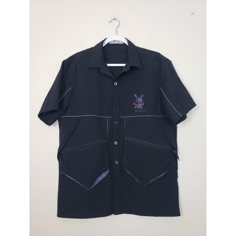 RARE Lucky Charm BKYS Mens Shirt Size S Stitched Teddy Bear Back Streetwear Read